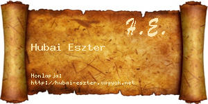 Hubai Eszter névjegykártya